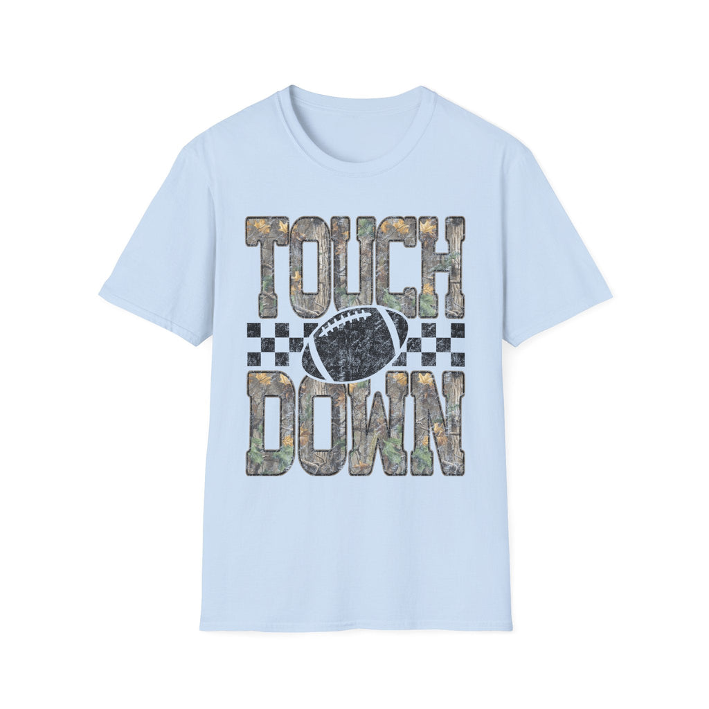 Touchdown Football T-Shirt — Vintage Camo Gridiron Tee - Rooted & Reckless Co.