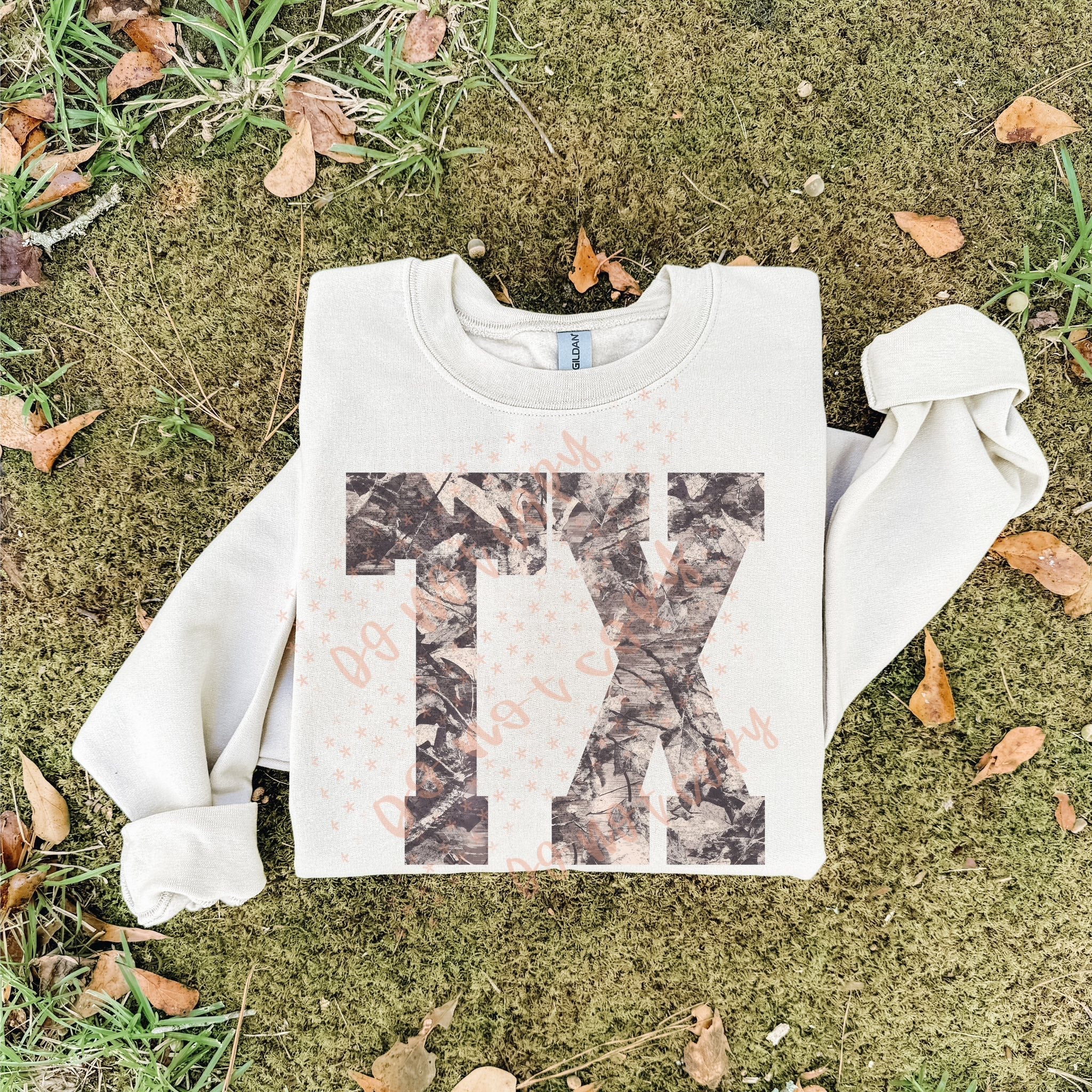 Trendy camo TX tee or sweatshirt - Rooted & Reckless Co.