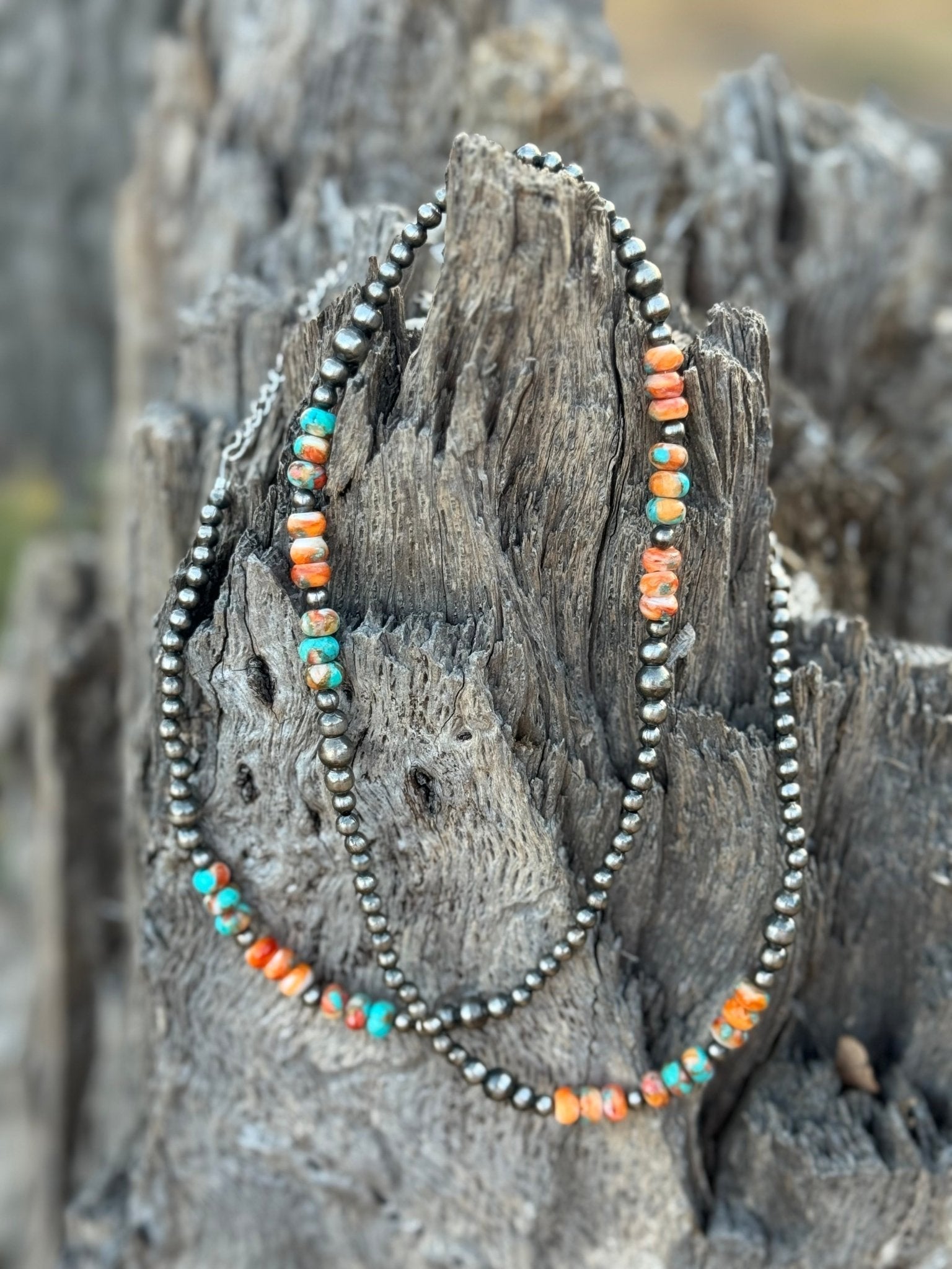 Triple Shot Spiny Oyster Beads Necklace - Rooted & Reckless Co.