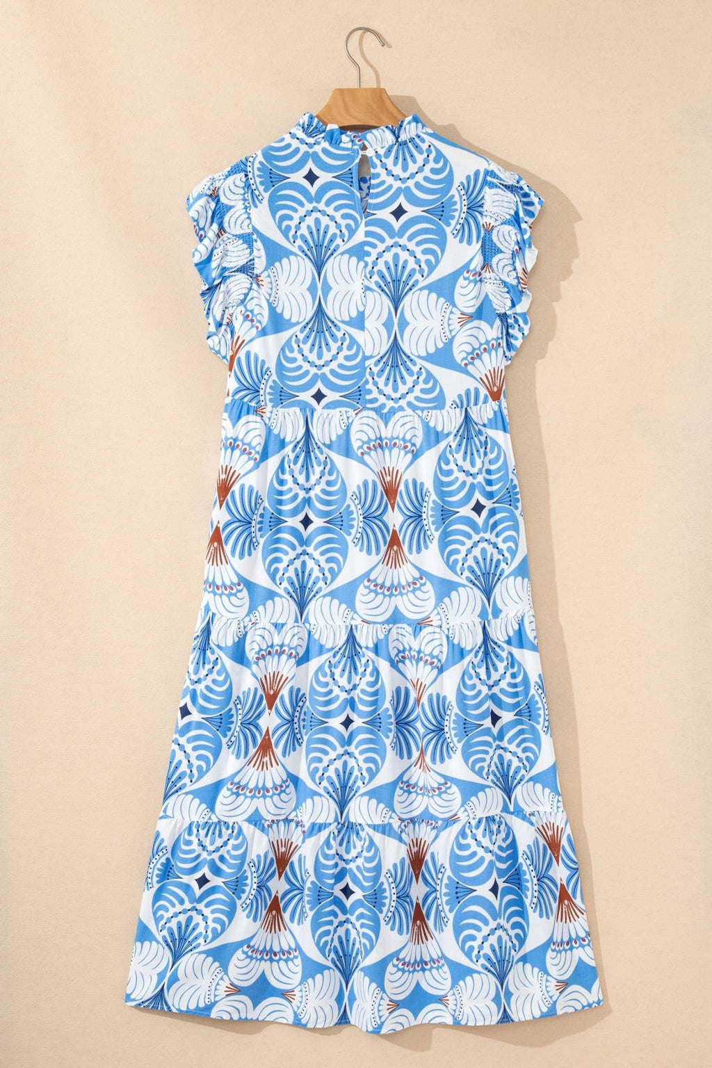 Tropical Floral Flutter Sleeve Midi Dress - Rooted & Reckless Co.