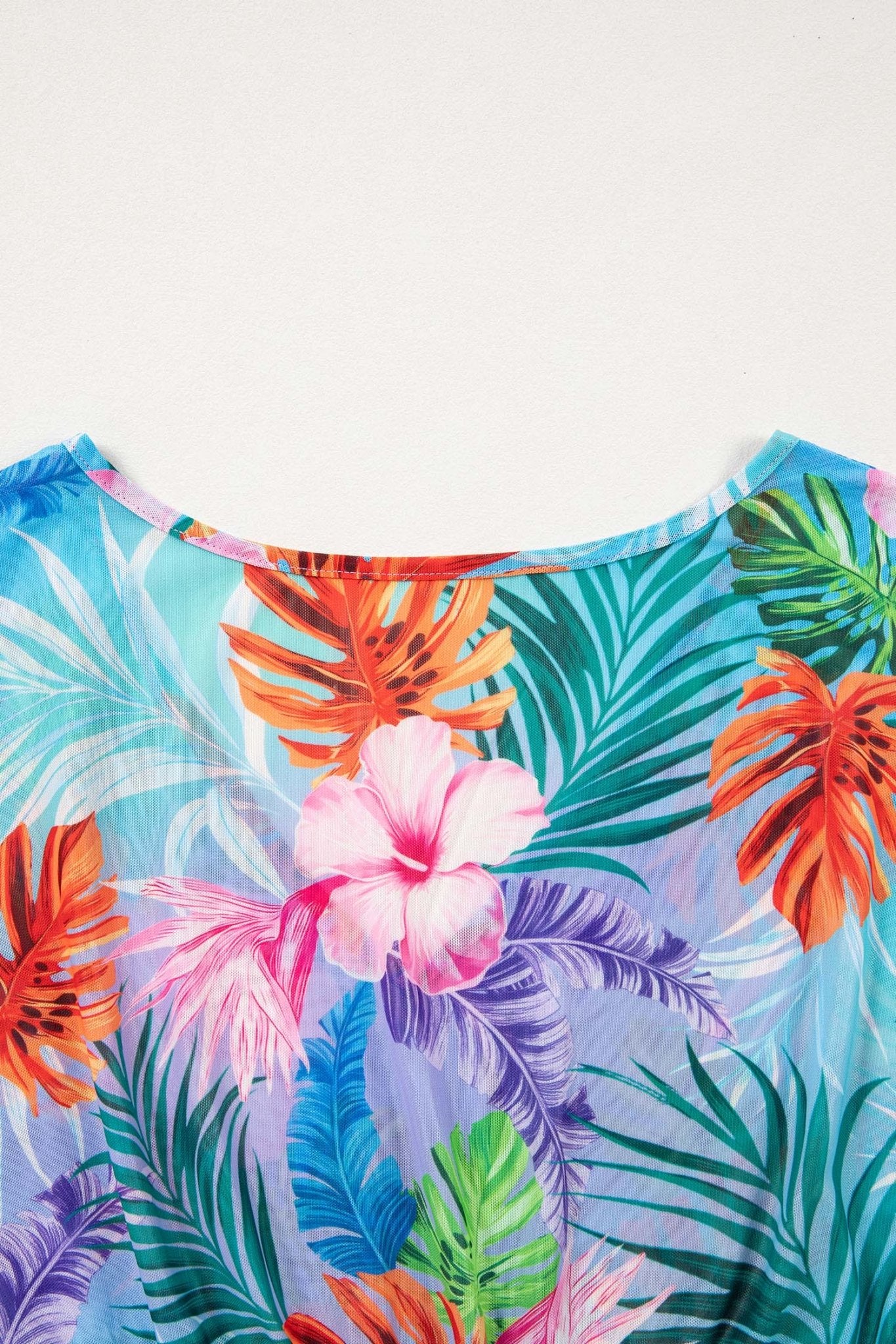 Tropical Semi-Sheer Beach Cover Up Dress - Rooted & Reckless Co.