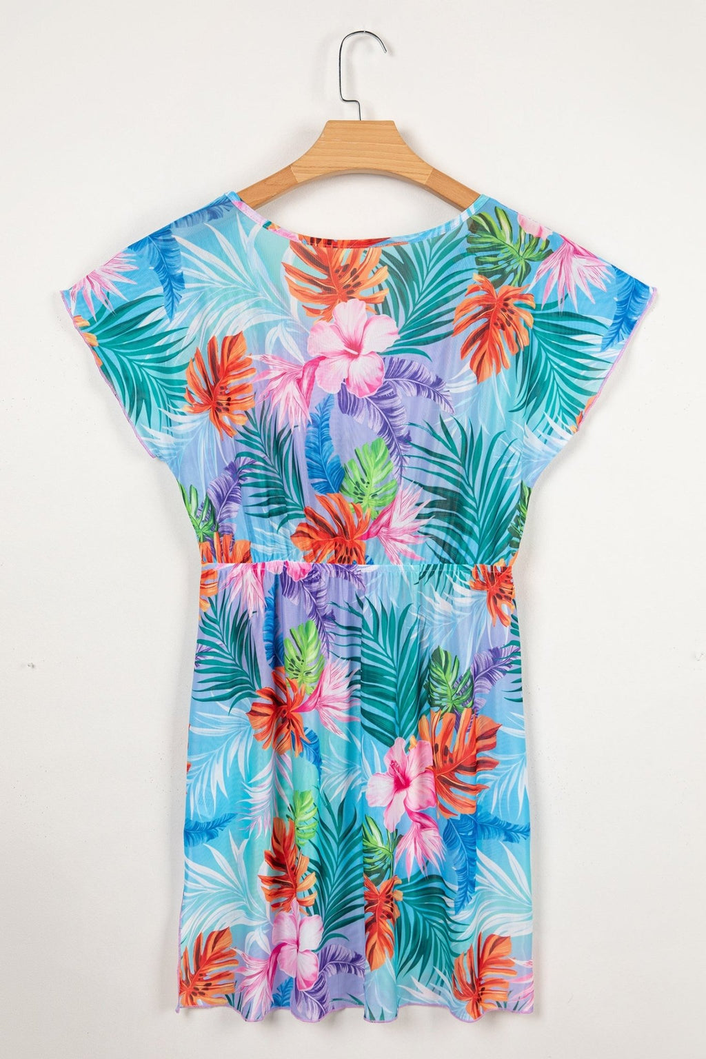 Tropical Semi-Sheer Beach Cover Up Dress - Rooted & Reckless Co.