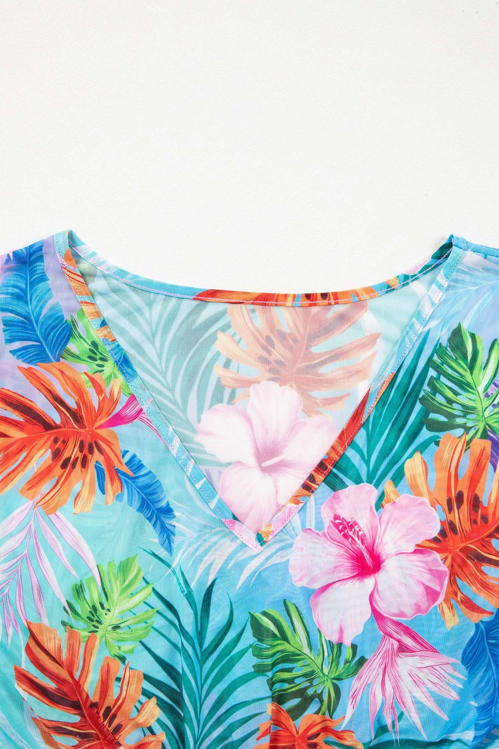 Tropical Semi-Sheer Beach Cover Up Dress - Rooted & Reckless Co.