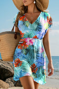 Tropical Semi-Sheer Beach Cover Up Dress - Rooted & Reckless Co.