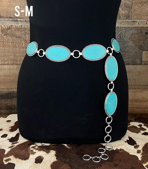 Turquoise Lynx Oval Western Concho Belt — Adjustable Southwest Style - Rooted & Reckless Co.