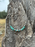 Turquoise Nugget And Pearls Chain Necklace - Rooted & Reckless Co.