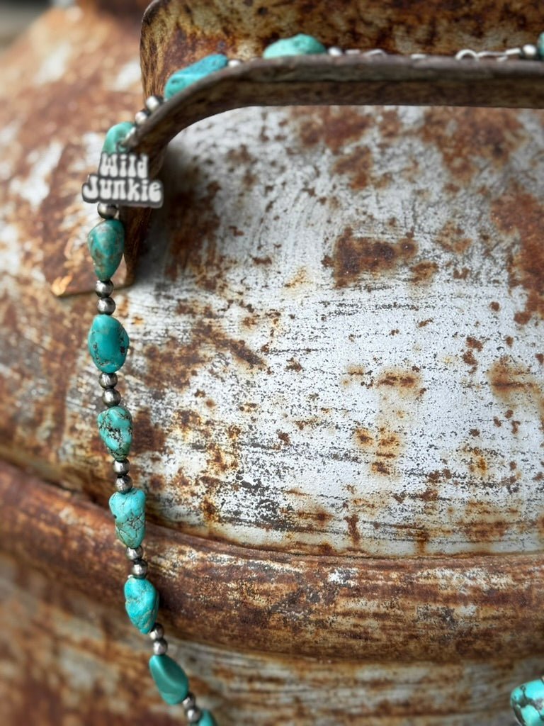 Turquoise Nugget Beaded Necklace - Rooted & Reckless Co.