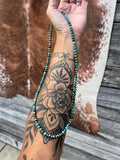 Turquoise Ombré Microfaceted with Sterling Pearl Necklace - Rooted & Reckless Co.