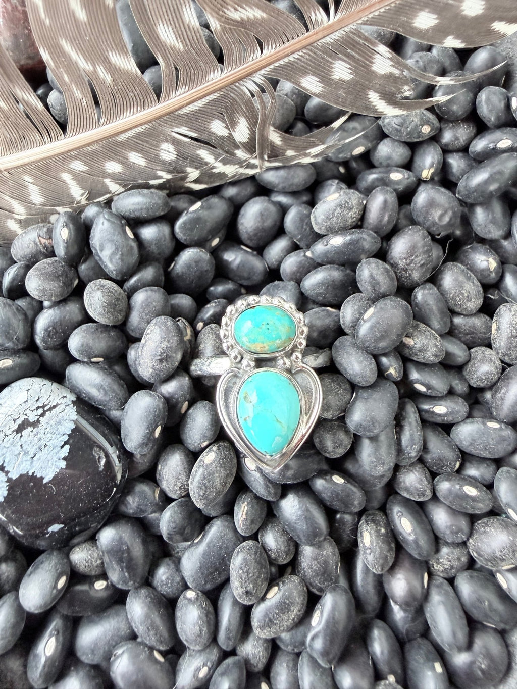 Two Stone Kingman Turquoise Ring - Rooted & Reckless Co.