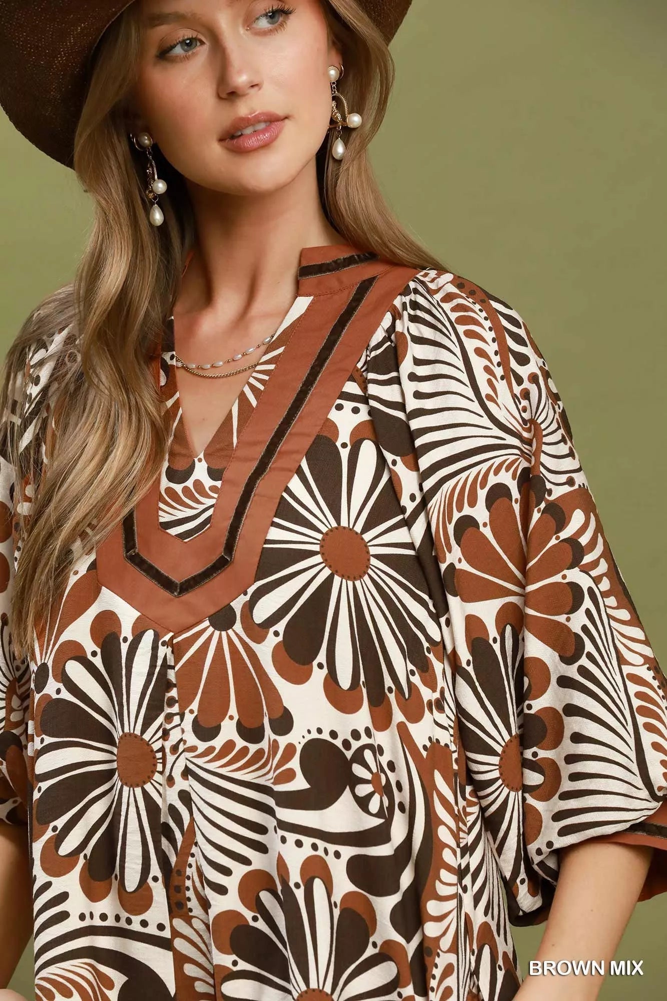 Umgee Abstract Print Midi Dress - Rooted & Reckless Co.