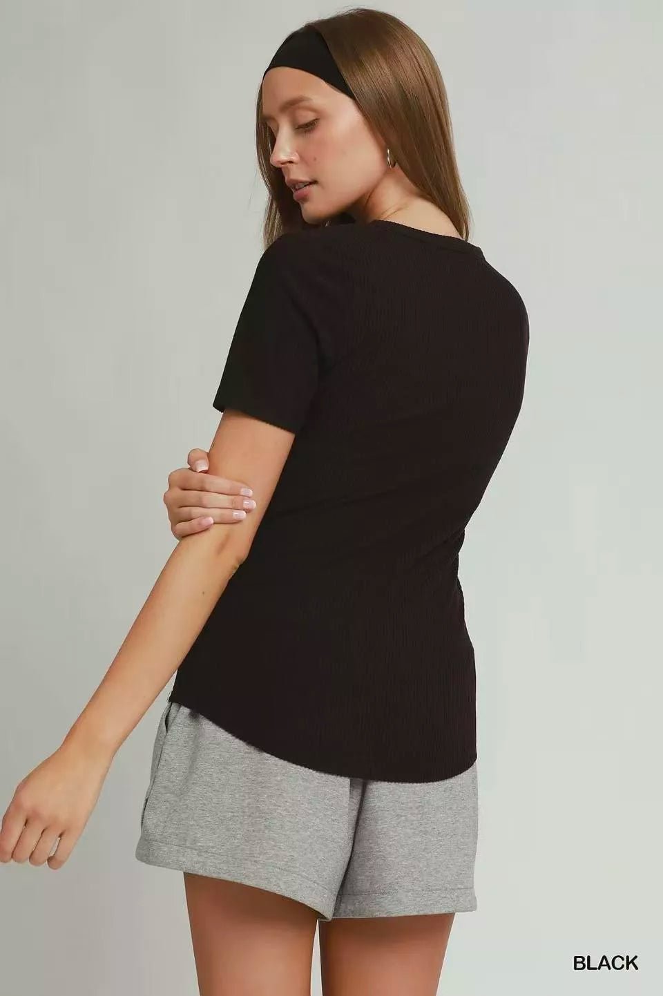 Umgee Brushed Rib Short Sleeve Top - Rooted & Reckless Co.
