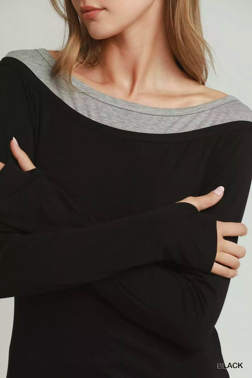 Umgee Layered Twofer Long Sleeve Top - Rooted & Reckless Co.