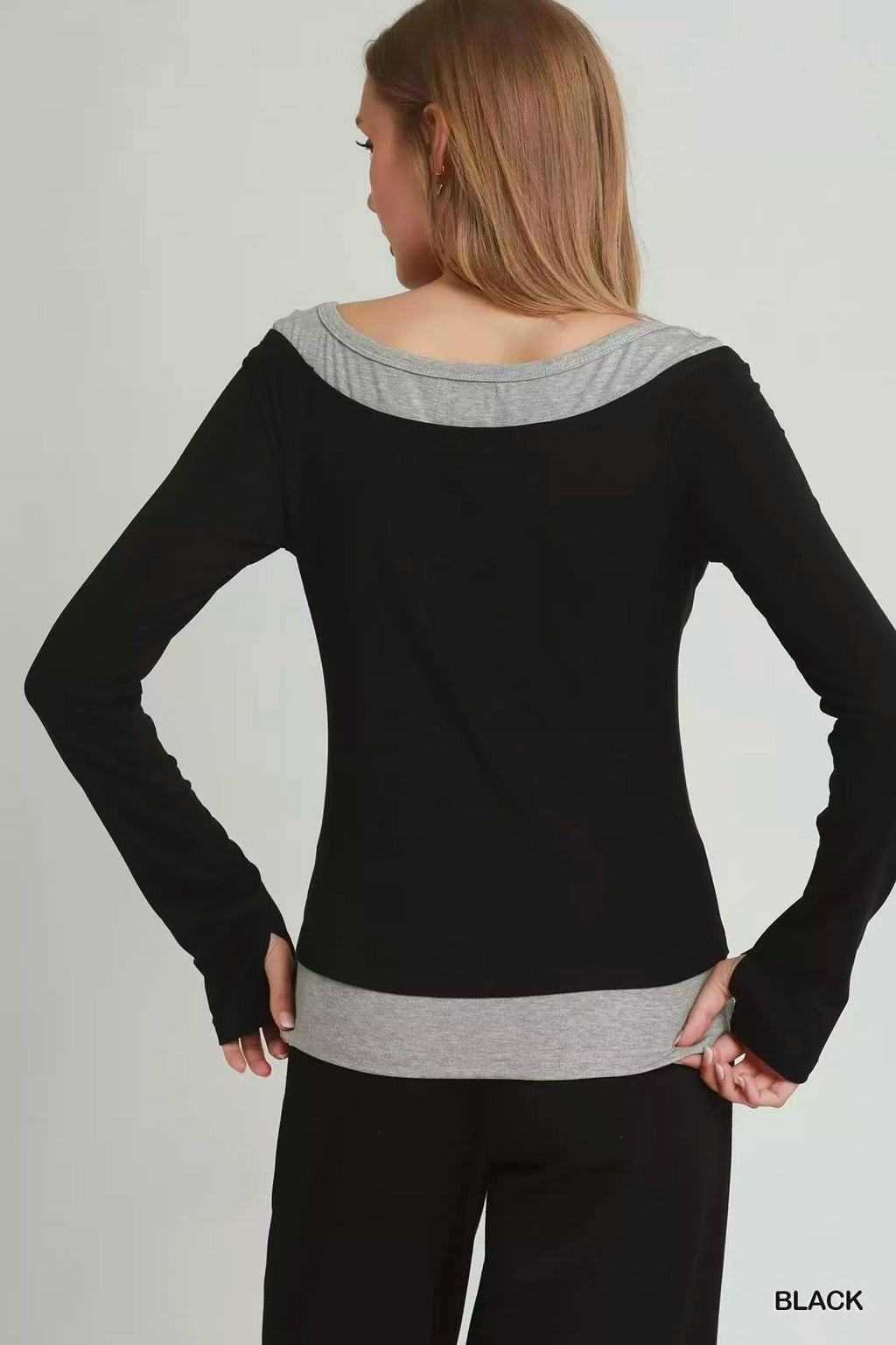 Umgee Layered Twofer Long Sleeve Top - Rooted & Reckless Co.