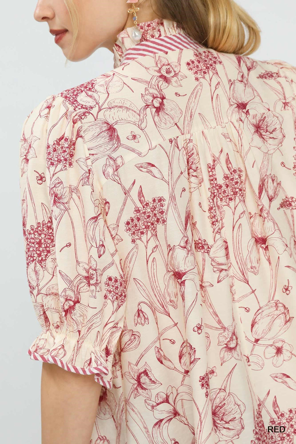 Umgee Mixed Print Button Front Top - Rooted & Reckless Co.