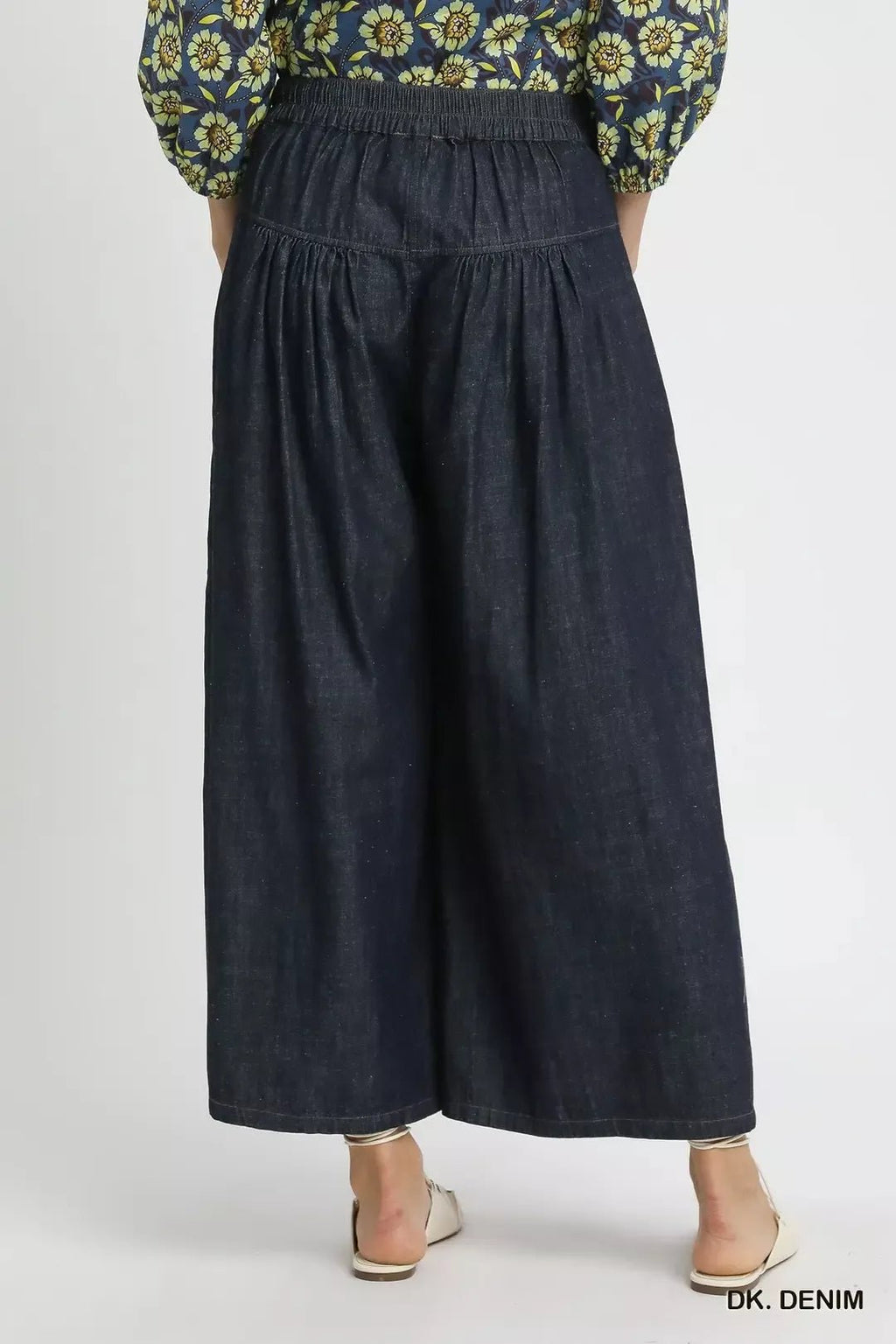 Umgee Stone Washed Wide-Leg Button-Front Culottes - Rooted & Reckless Co.