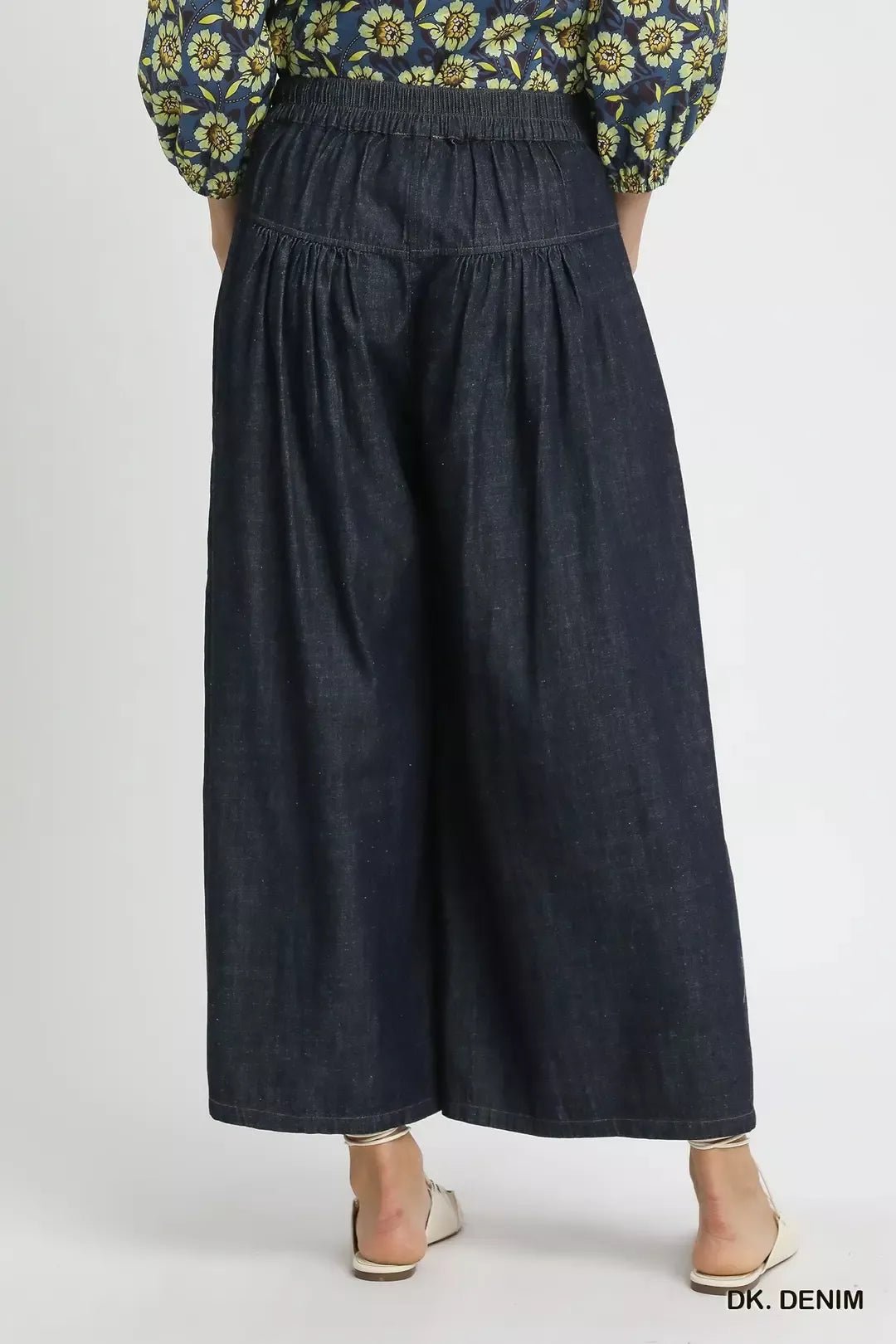Umgee Stone Washed Wide-Leg Button-Front Culottes - Rooted & Reckless Co.
