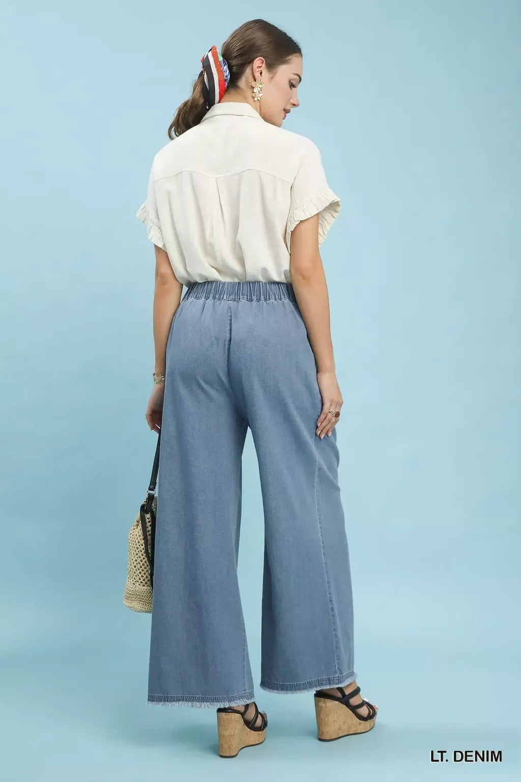 Umgee Stone Washed Wide Leg Pants - Rooted & Reckless Co.