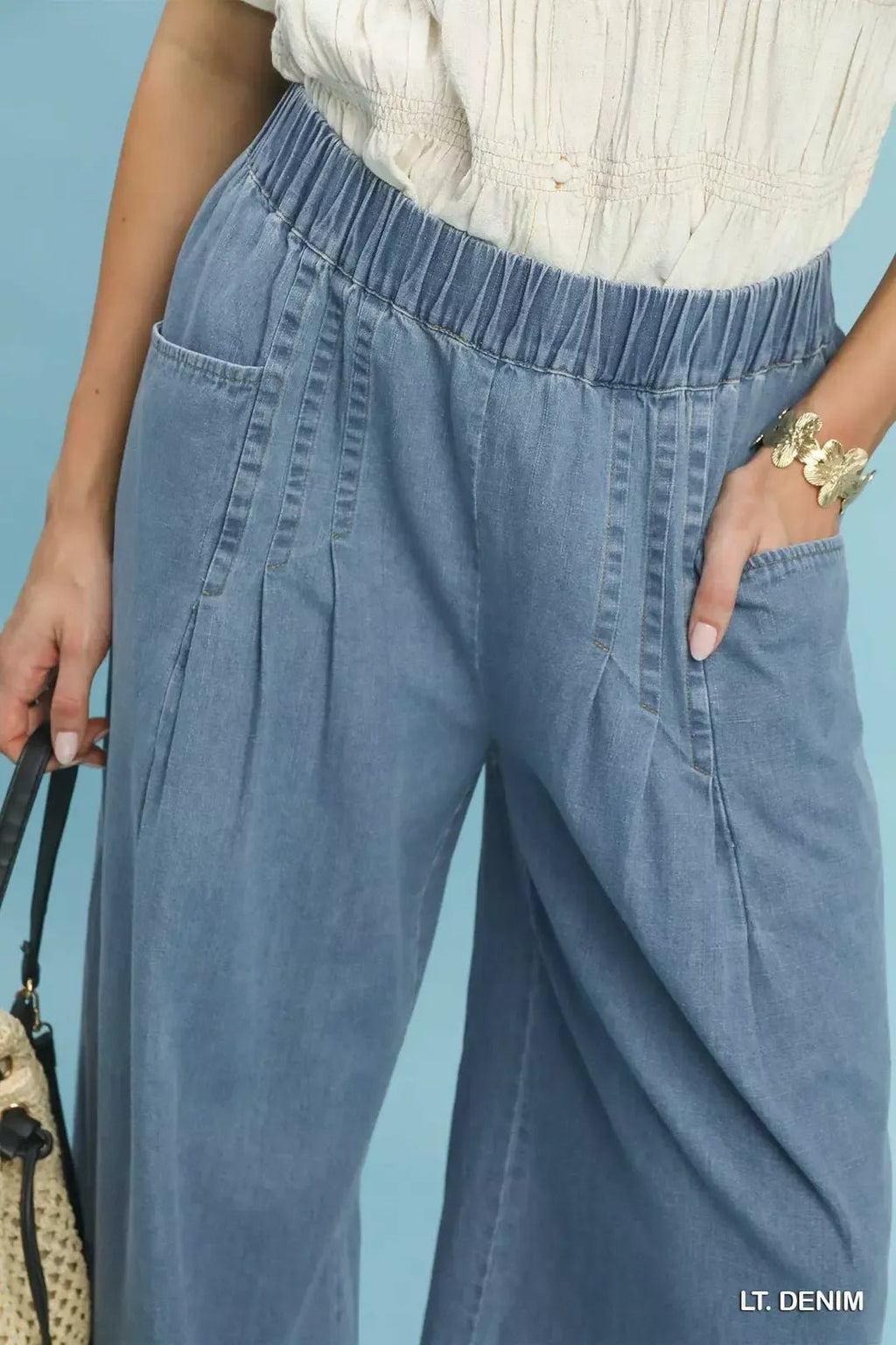 Umgee Stone Washed Wide Leg Pants - Rooted & Reckless Co.