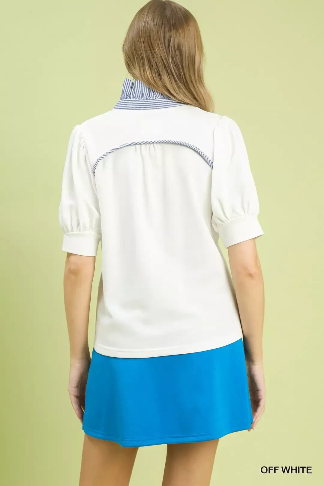 Umgee Striped Collar Popover Top - Rooted & Reckless Co.
