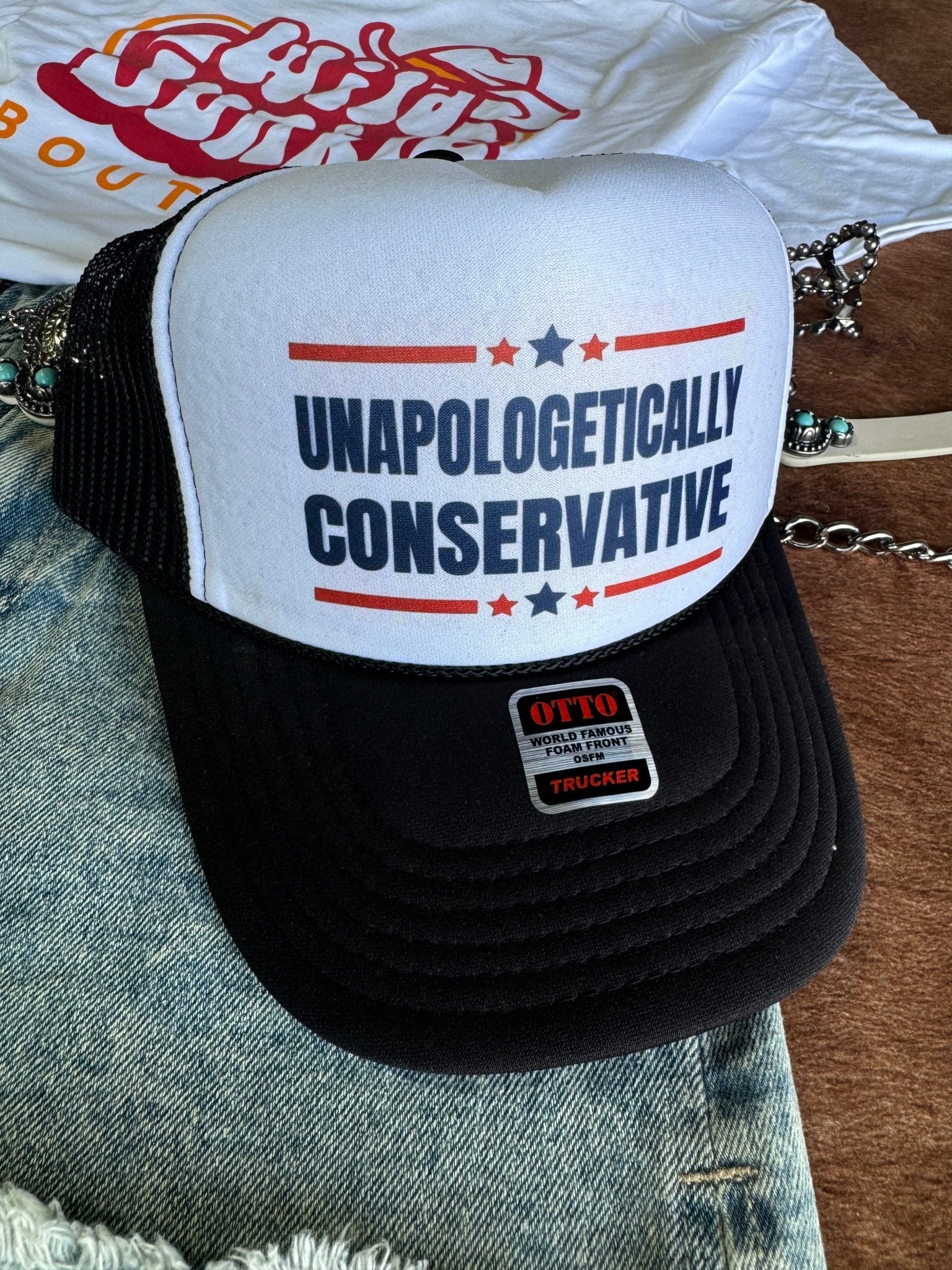 Unapologetically Conservative Trucker Hat - Rooted & Reckless Co.