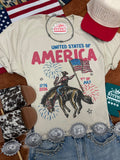 United States of America Cowboy Graphic Tee - Rooted & Reckless Co.