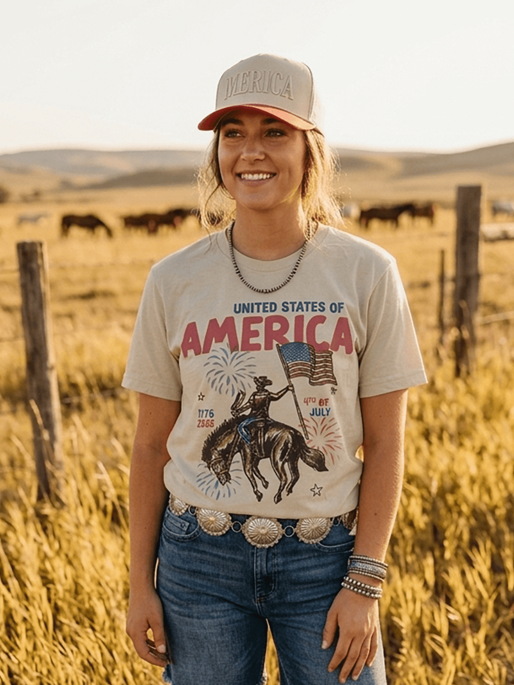 United States of America Cowboy Graphic Tee - Rooted & Reckless Co.