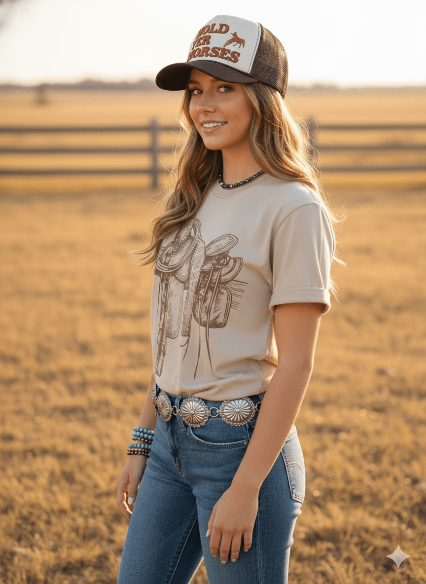 Untamed Saddle Graphic Tee - Rooted & Reckless Co.