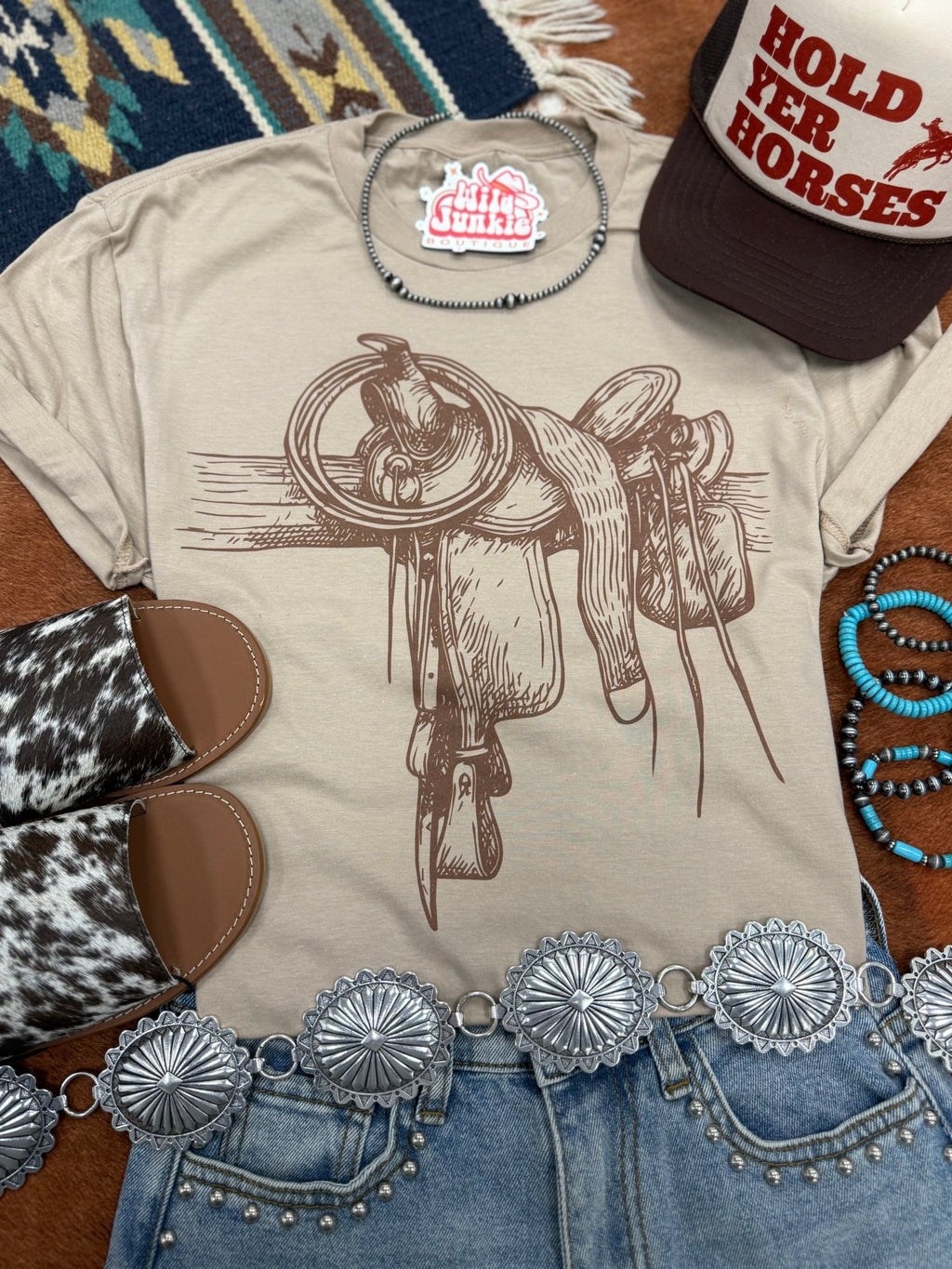 Untamed Saddle Graphic Tee - Rooted & Reckless Co.