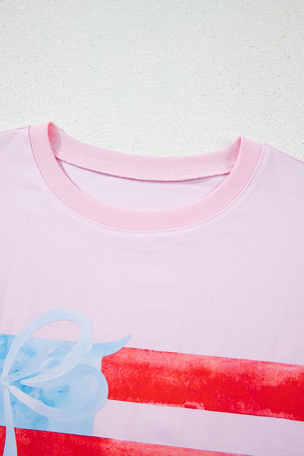 USA Flag Bow Crewneck Graphic Tee - Rooted & Reckless Co.