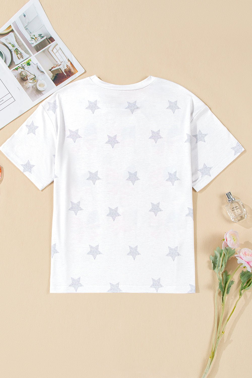 USA Flag & Bow Star Graphic T-Shirt - Rooted & Reckless Co.