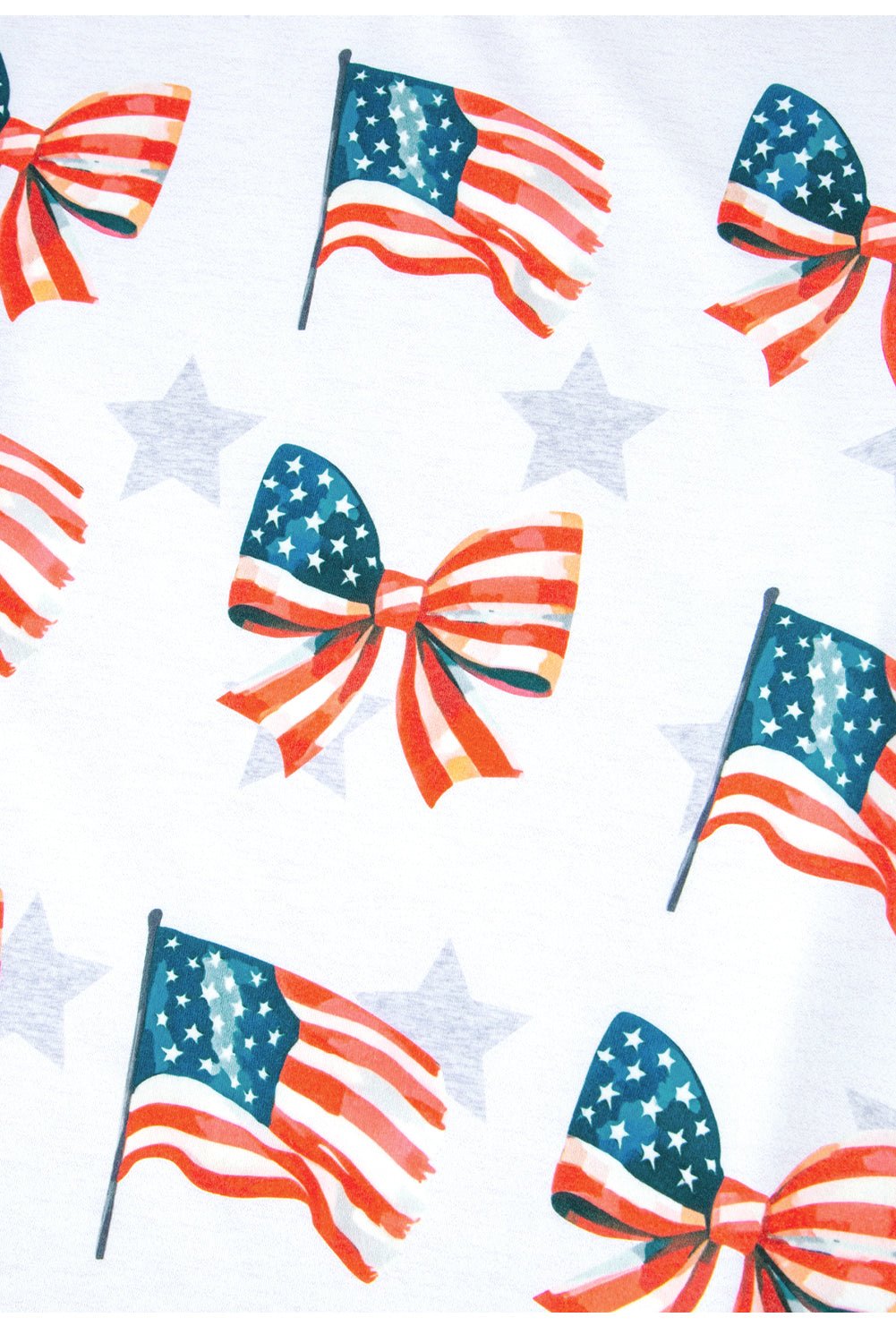USA Flag & Bow Star Graphic T-Shirt - Rooted & Reckless Co.