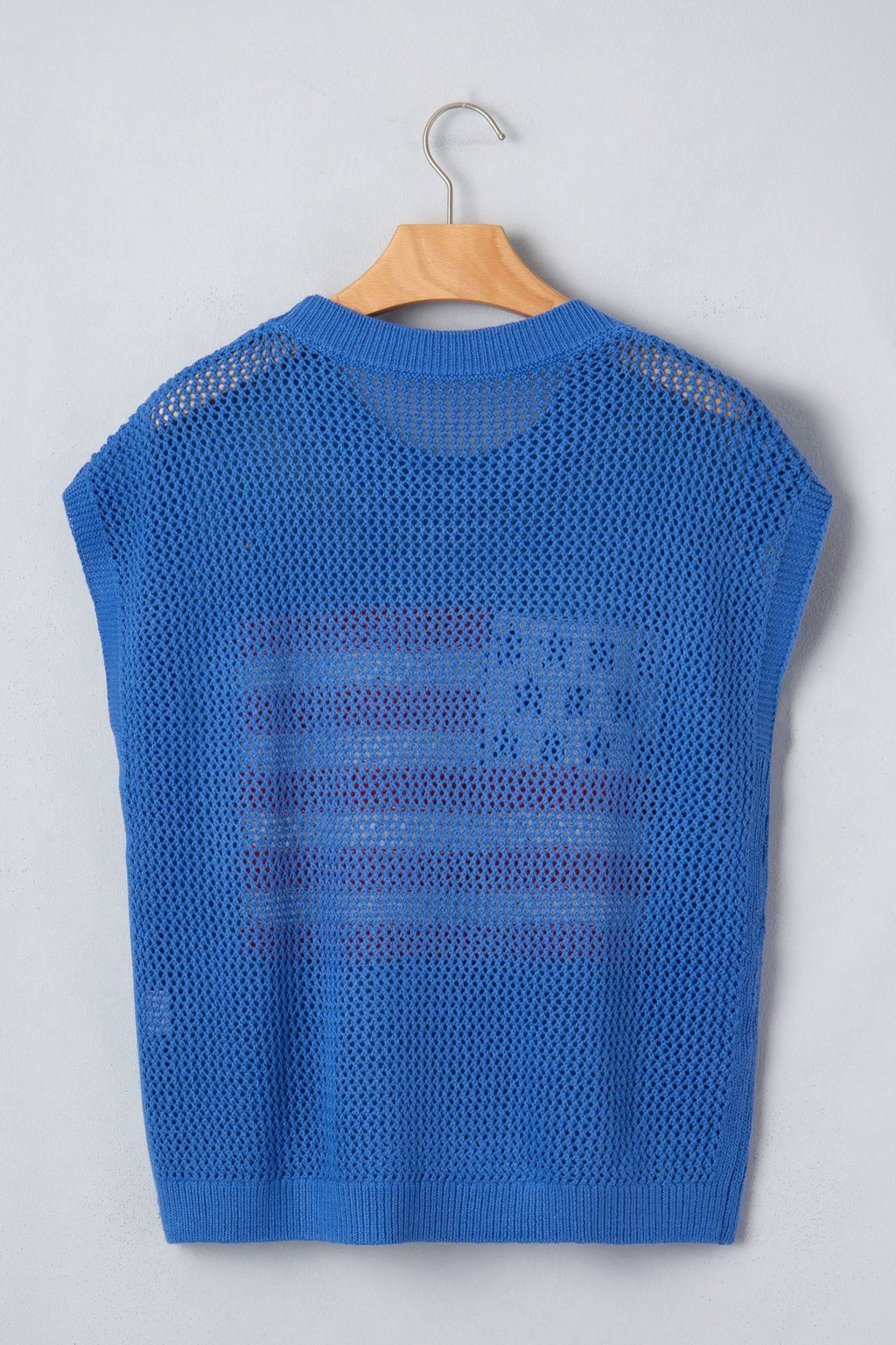 USA Flag Crochet Short Sleeve Sweater Top - Rooted & Reckless Co.