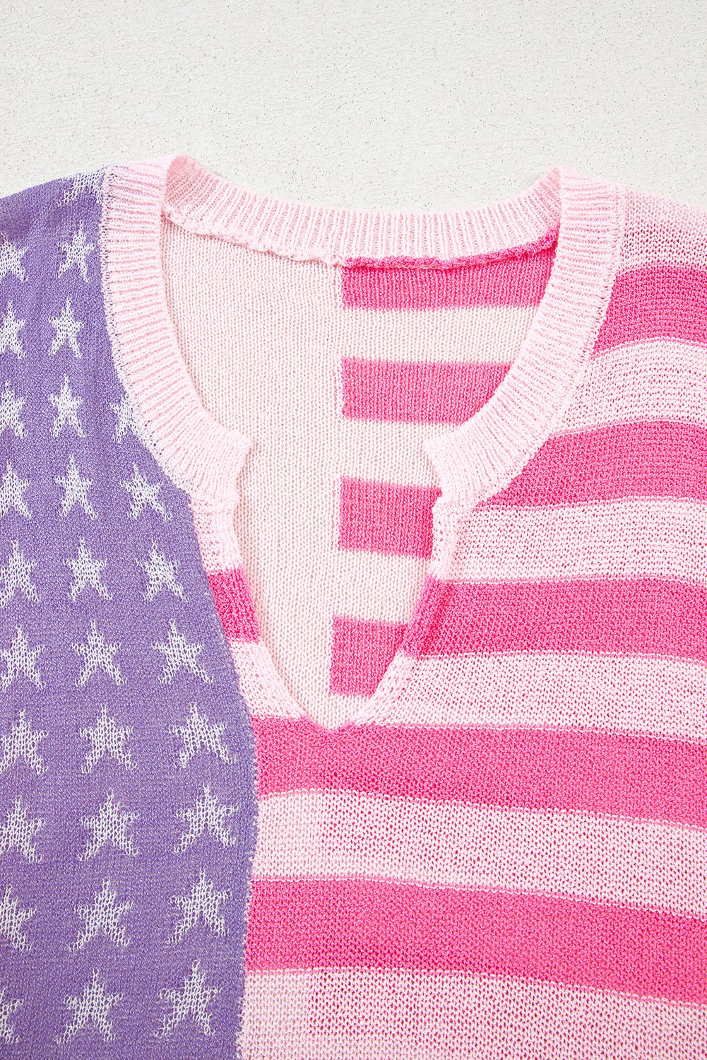 USA Flag Notch Neck Sleeveless Sweater Top - Rooted & Reckless Co.