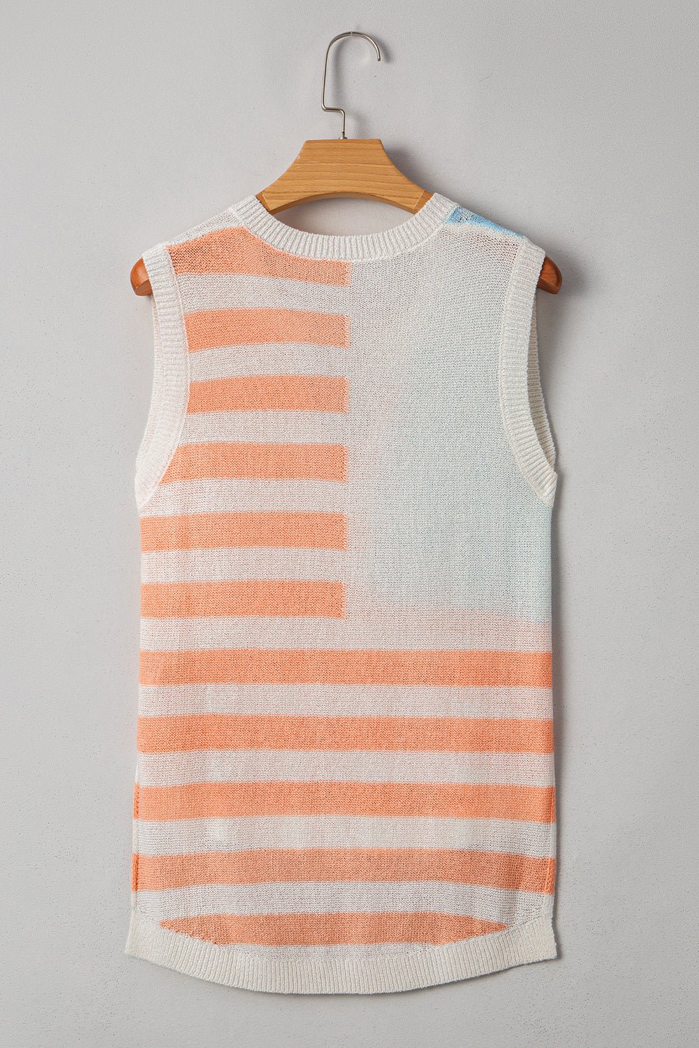 USA Flag Notch Neck Sleeveless Sweater Top - Rooted & Reckless Co.