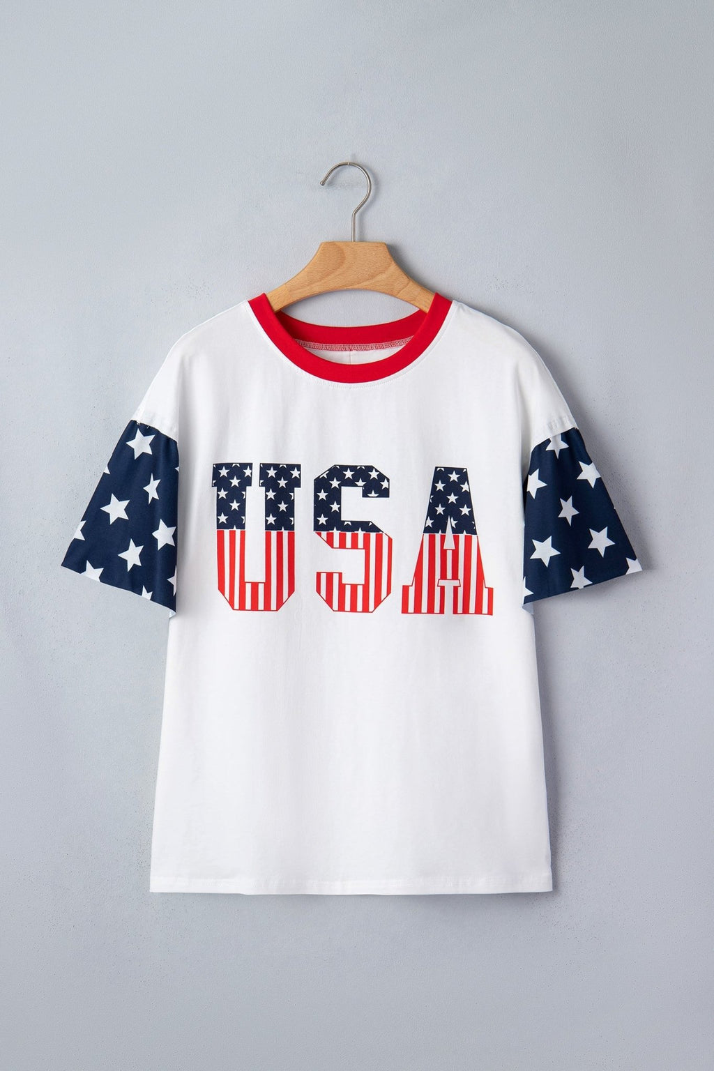 USA Flag Patchwork Short Sleeve Graphic Tee - Rooted & Reckless Co.
