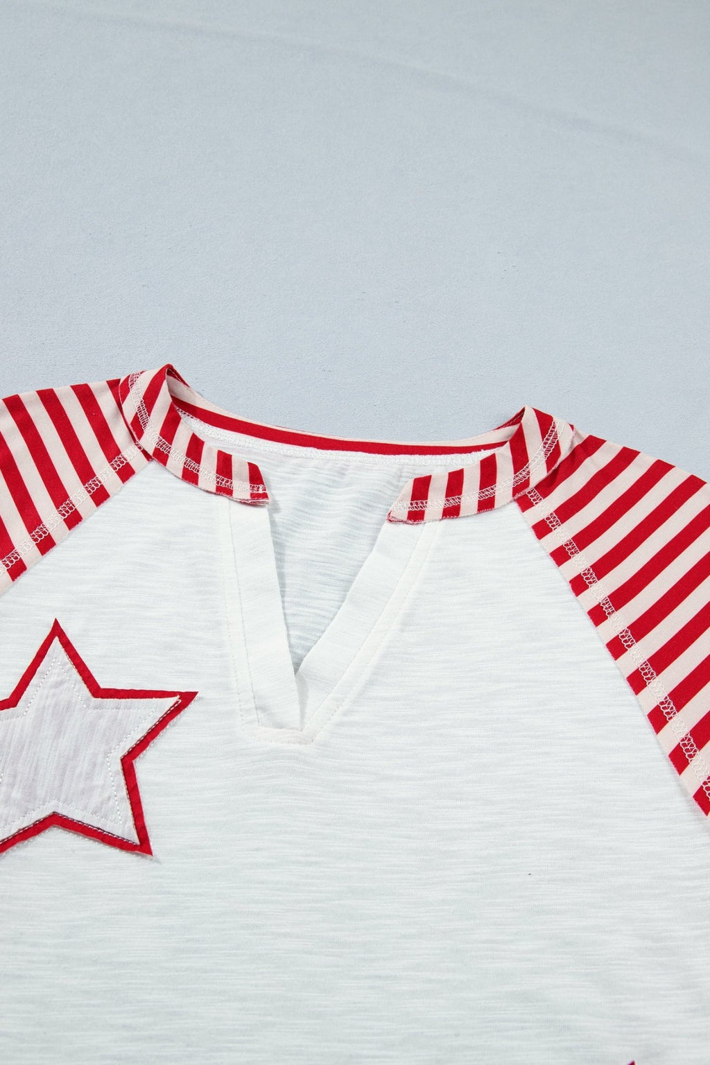 USA Flag Star Patchwork Short Sleeve Top - Rooted & Reckless Co.