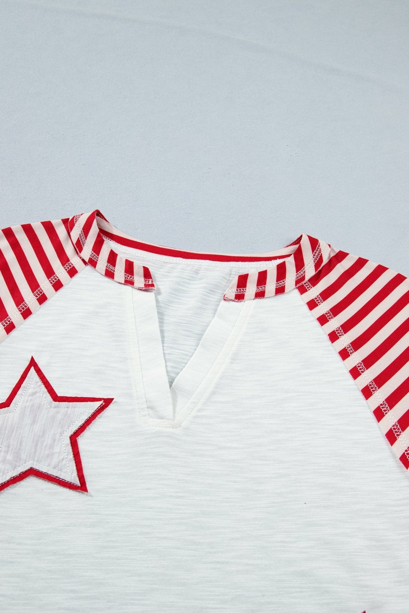 USA Flag Star Patchwork Short Sleeve Top - Rooted & Reckless Co.