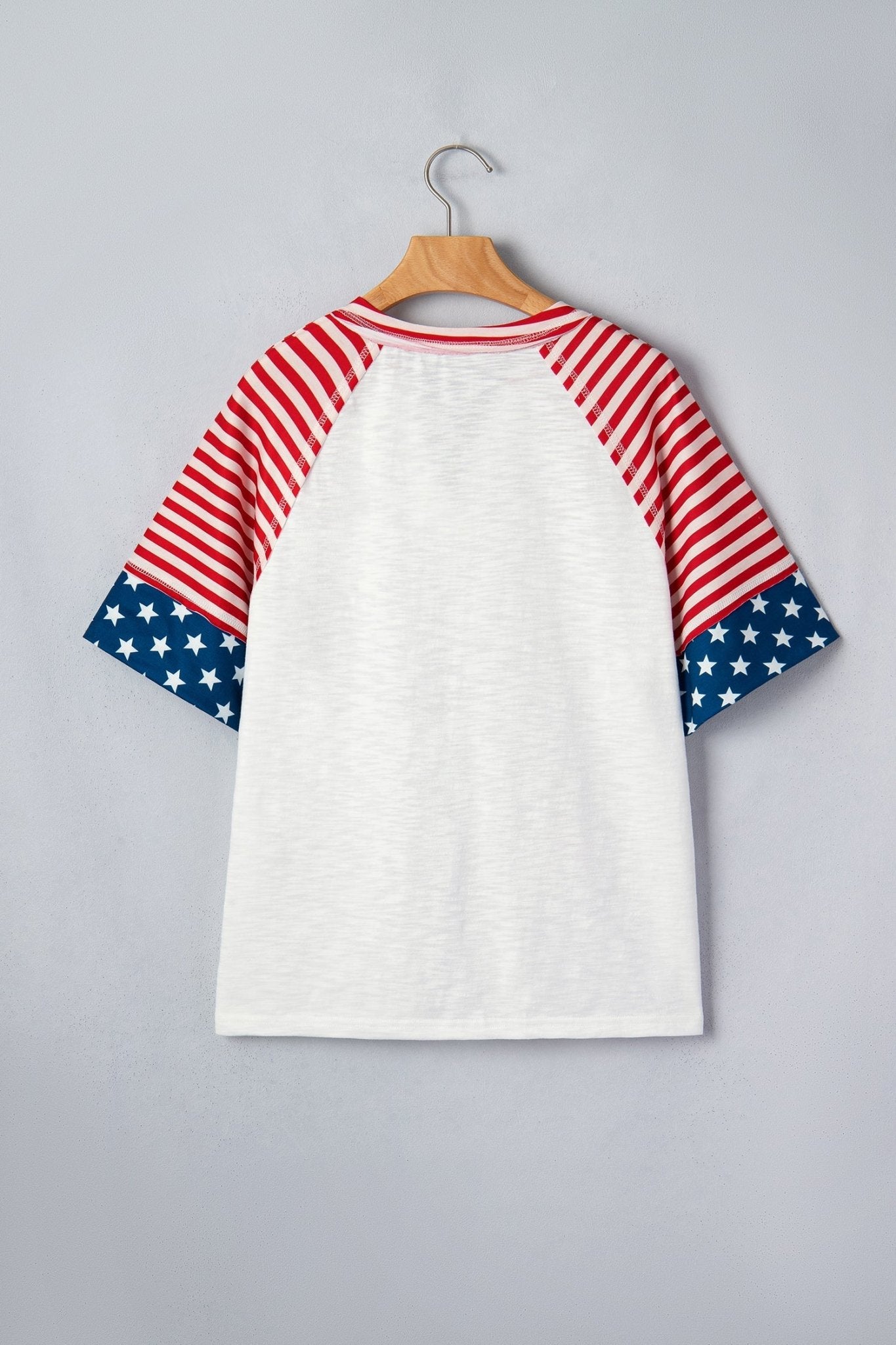 USA Flag Star Patchwork Short Sleeve Top - Rooted & Reckless Co.