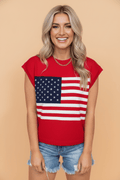 USA Flag Stars & Stripes Dolman Sleeve Sweater - Rooted & Reckless Co.