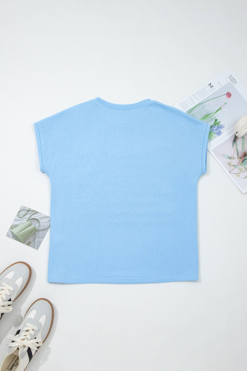USA Flag Textured Patchwork Cap Sleeve Tee - Rooted & Reckless Co.