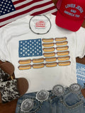 USA Hot Dog Flag Graphic Tee - Rooted & Reckless Co.