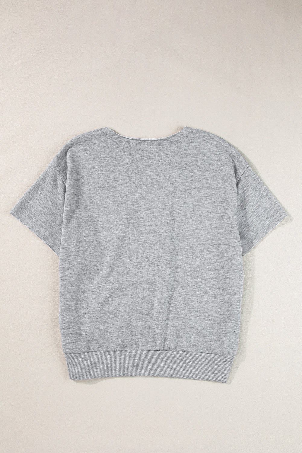 USA Patch Lettering Notch Neck Short Sleeve Tee - Rooted & Reckless Co.