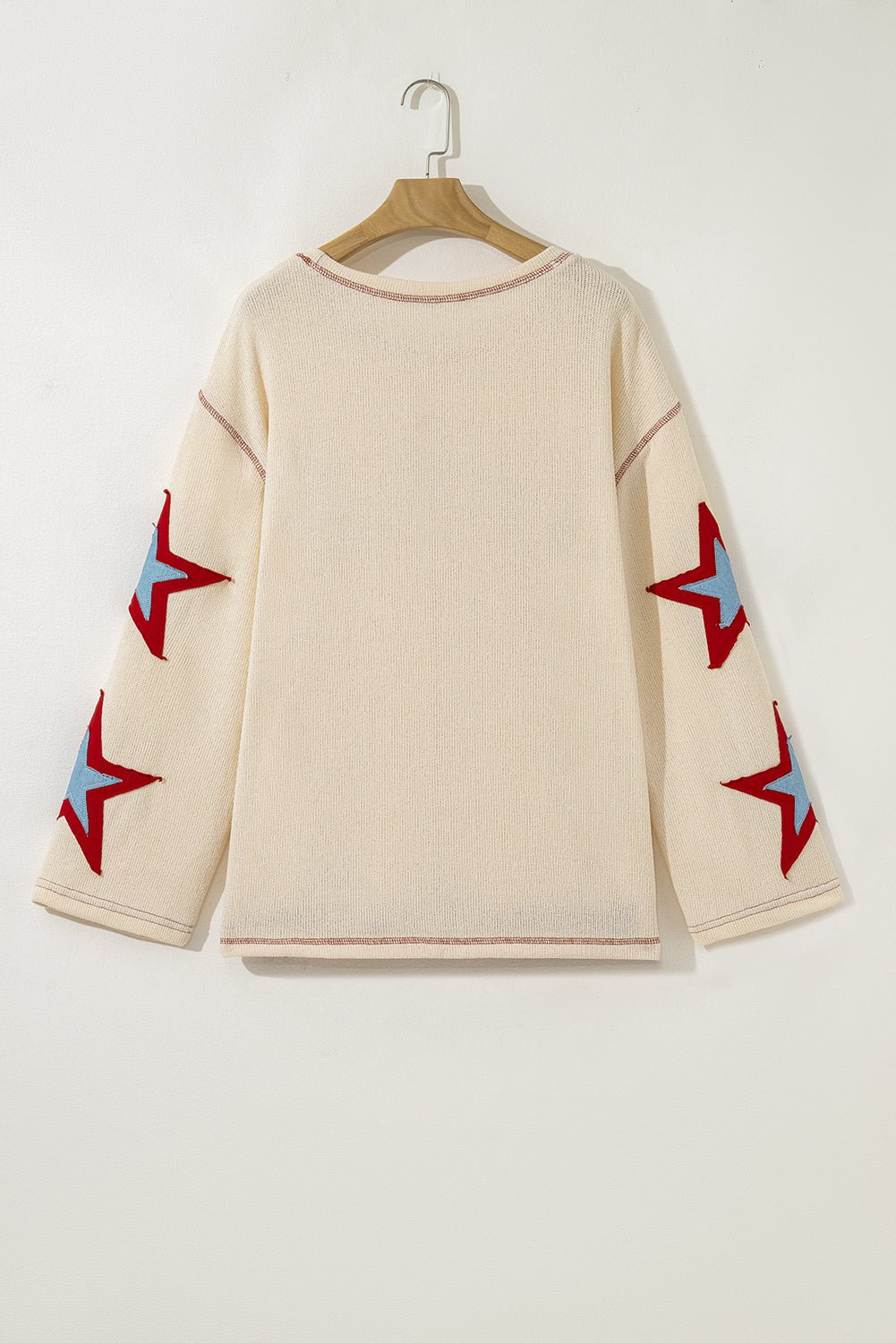 USA Star Contrast Patchwork Exposed Seam Top - Rooted & Reckless Co.