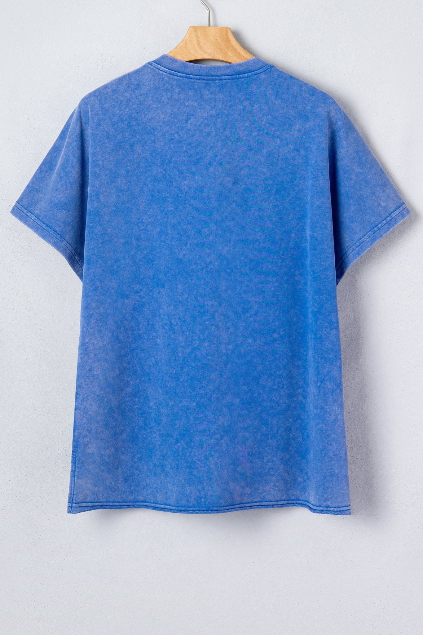 USA Star Patchwork Mineral Wash Notched Neck Tee - Rooted & Reckless Co.