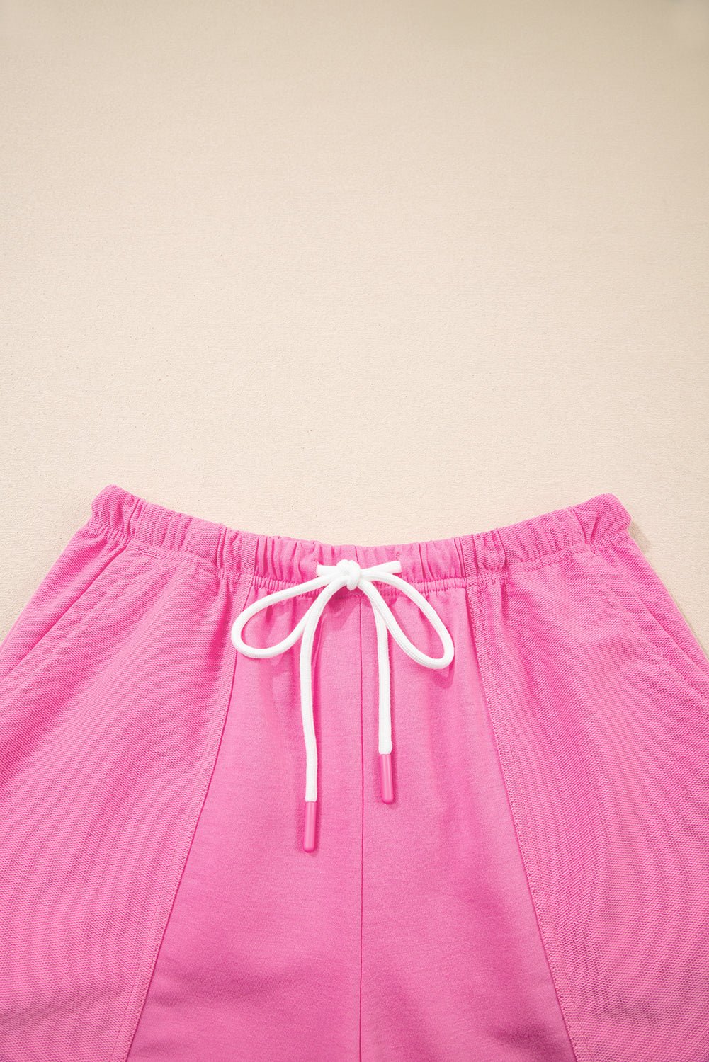 V-Neck Drop Shoulder Tee & Patchwork Drawstring Shorts Set - Rooted & Reckless Co.