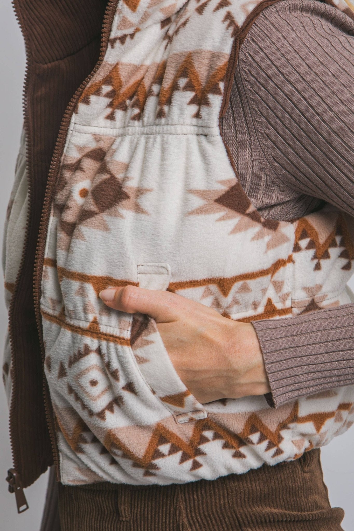 Vanilla Monkey Reversible Cropped Corduroy Puffer Western Vest — Two-Sided Designs with Zip-Up Closure (black available) - Rooted & Reckless Co.