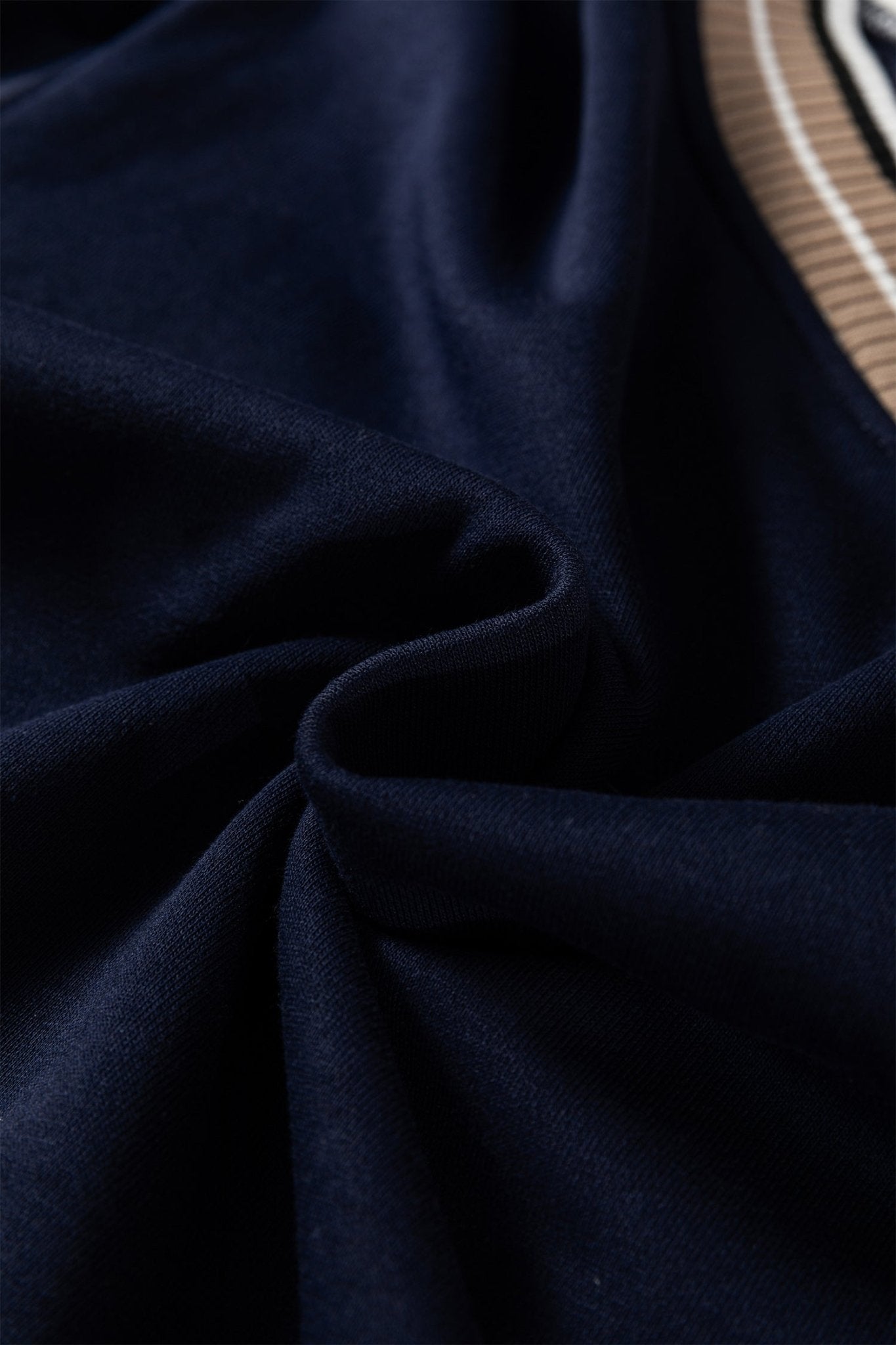 Varsity Contrast Stripe Trim V-Neck Sweatshirt - Rooted & Reckless Co.