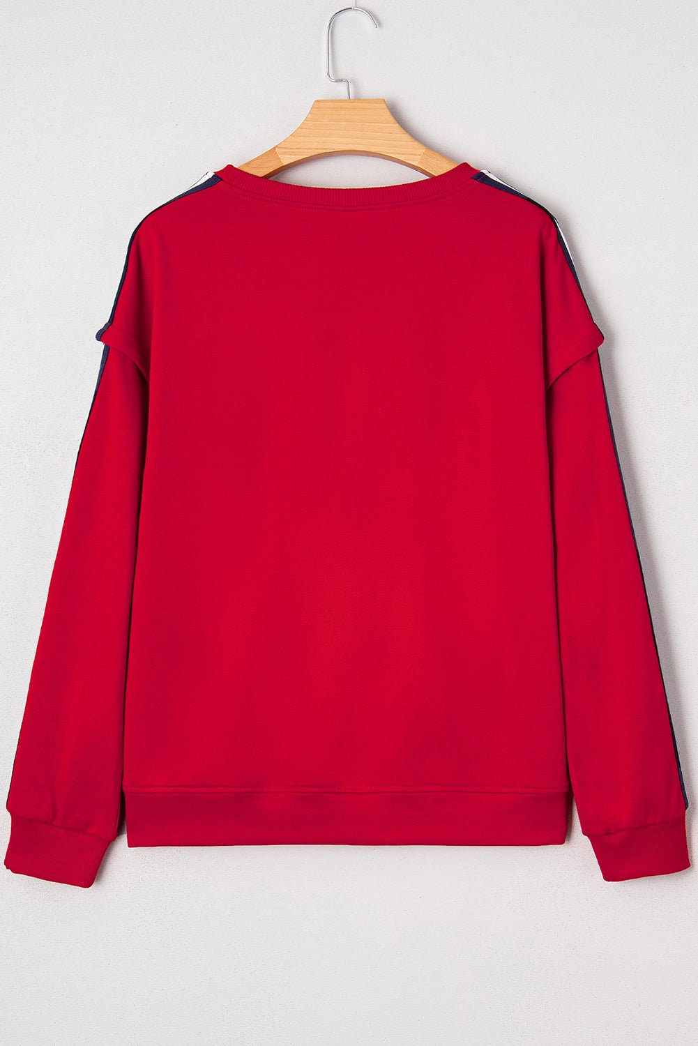 Varsity Stripe Contrast Ribbed Trim Sweatshirt - Rooted & Reckless Co.