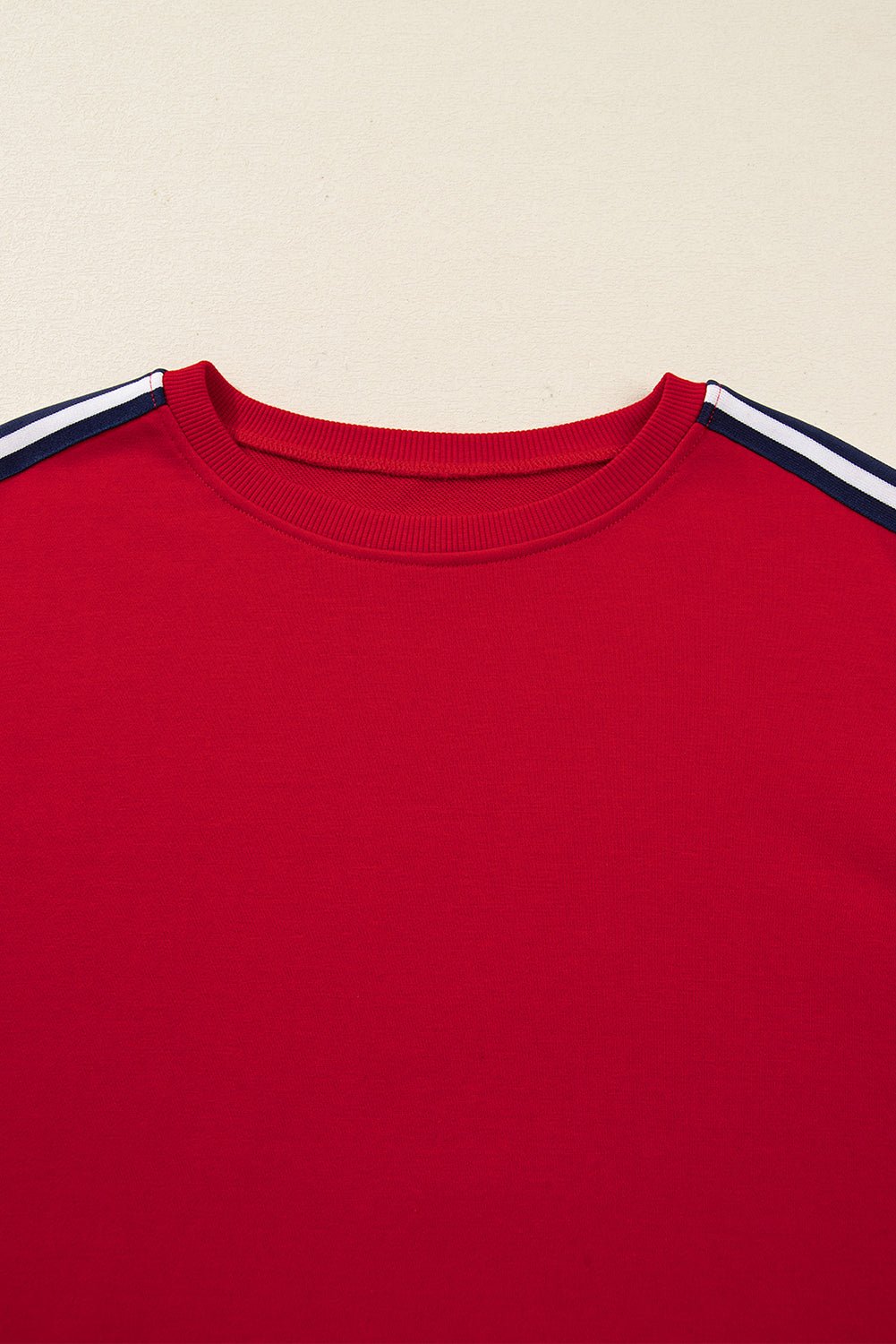 Varsity Stripe Contrast Ribbed Trim Sweatshirt - Rooted & Reckless Co.