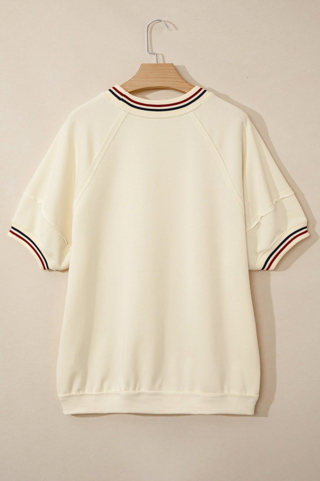 Varsity Stripe Cuffed Short Sleeve Tunic Top - Rooted & Reckless Co.